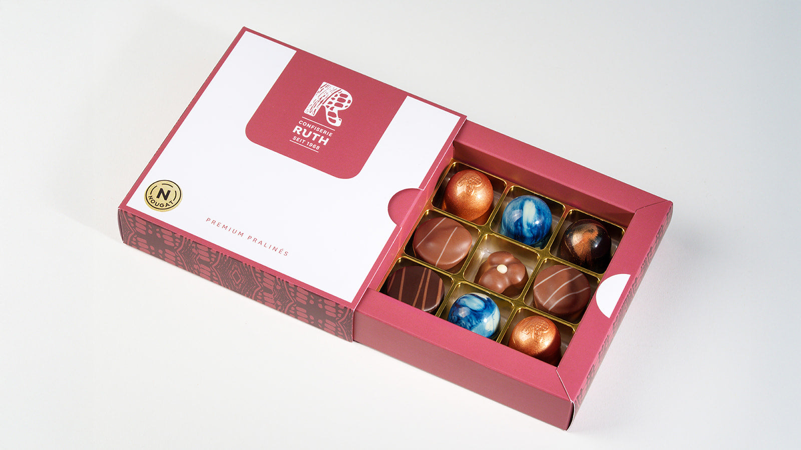 9er Pralinenbox Nougat Lovers