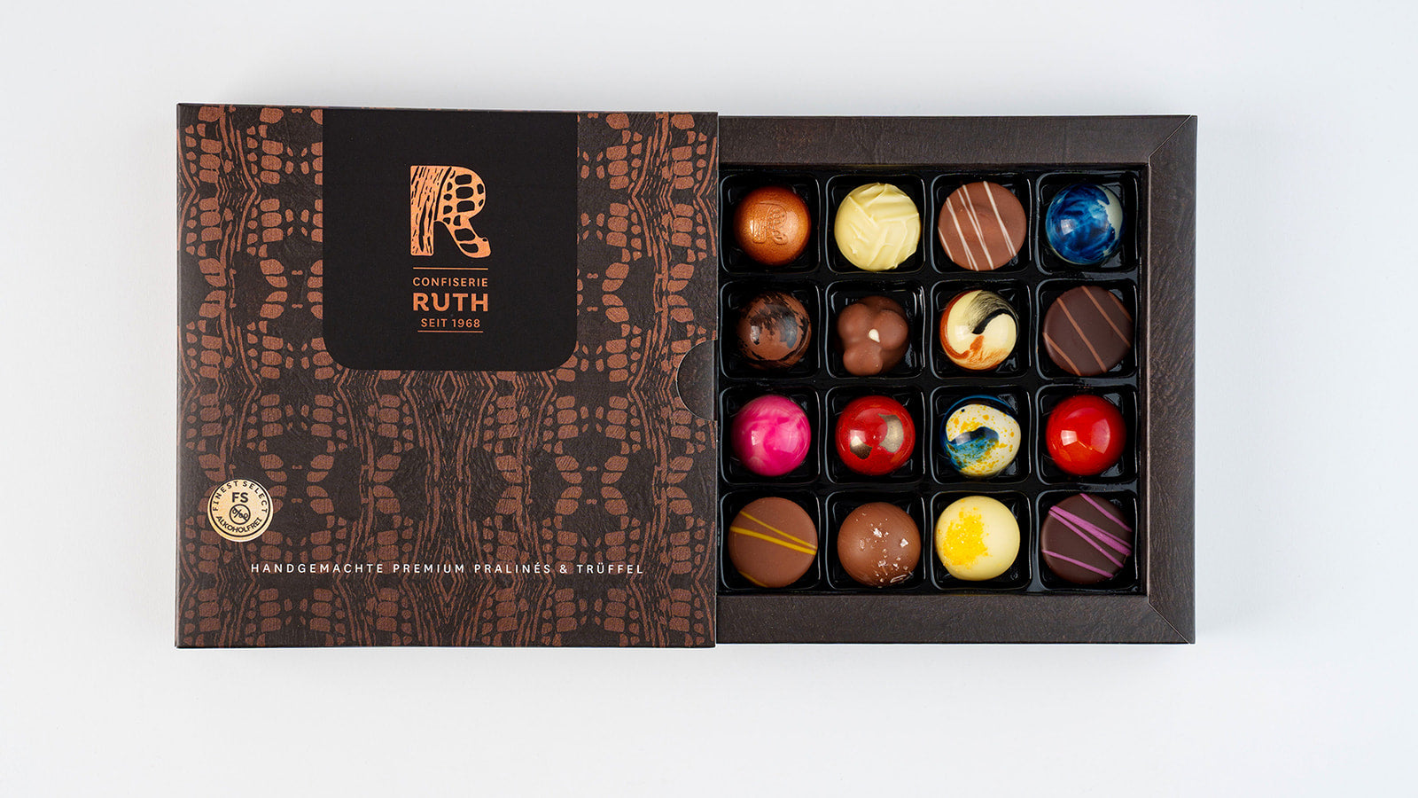 16er Pralinenbox Finest Select alkoholfrei