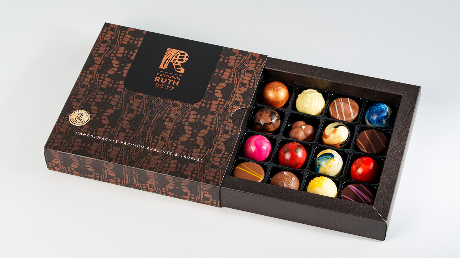 16er Pralinenbox Finest Select alkoholfrei