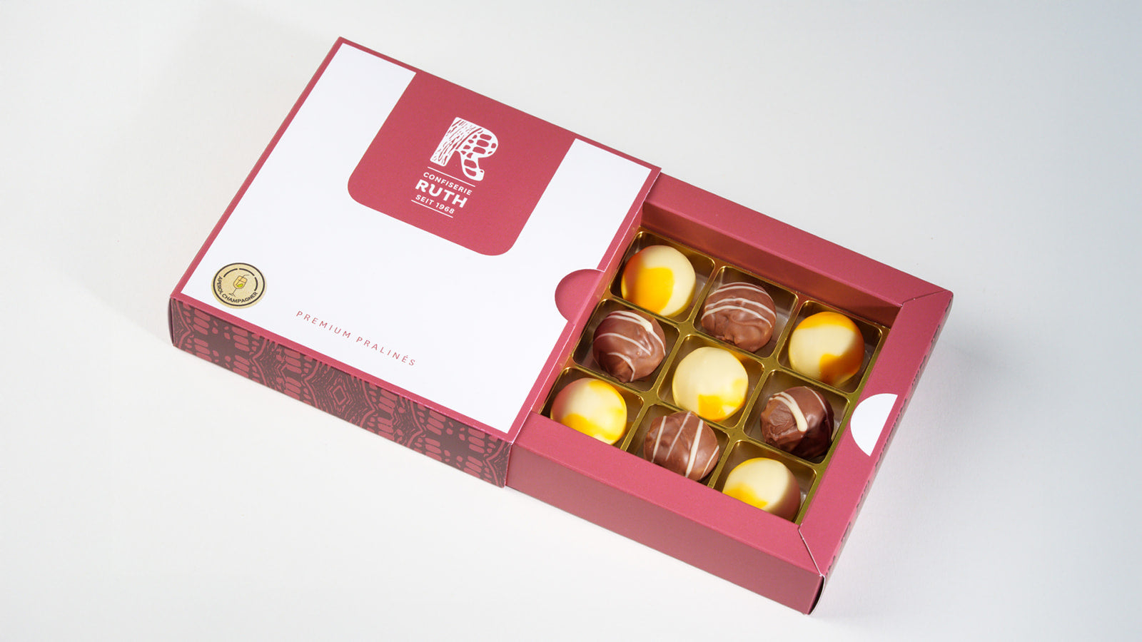 9er Pralinenbox Champagner-Aperol