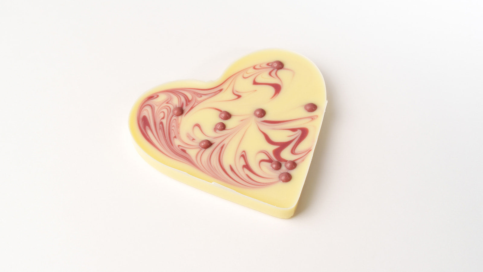 Schokoherz mit Rubypearls - Weiß