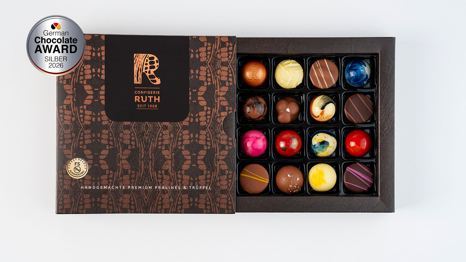 16er Pralinenbox Finest Select alkoholfrei